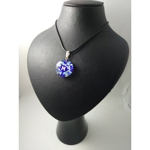 Cam Harf Kolye – Handmade El Yapimi Murano– (N) Harfi Modeli Gümüş