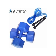 10kg X 2 Adet Dambıl Ve Atlama Ipi Kombin Seti Vinyl Kaplama Dumbell