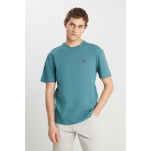 Wrangler Relaxed Fit Small Logo T-shirt Hydro Yeşil-kırmızı