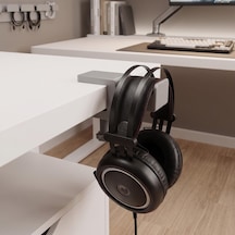 Masa Kenarı Kulaklık Standı, Gri Kulaklık Standı, 0-5 Cm Masa Kalınlığına Uyumlu, Dayanıklı Gaming Kulaklık Askısı, Kulaklık Tutucu