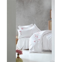 3D Nakışlı Saten Perla Krem