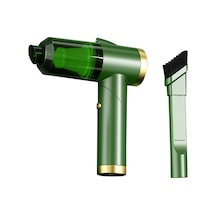 Xiyyadms Kablosuz Araç Ve Ev İçi Katlanabilir Mini Güçlü El Süpürgesi 4000mah Pil Dahil, Yeşil