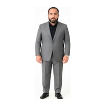 Rkek Takım Elbise 4 Drop Poliviskon Kumaş, Kısa Ve Şişman Erkekler İçin Rahat Kalıp Gri