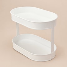 Bath 2 Katlı Oval Organizer - Beyaz - 32,5x19 Cm Çok Renkli