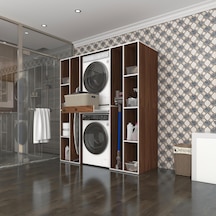 Kenzlife Çamaşır-Kurutma Makinesi Dolabı Sadra Cvz 187 170 60 Çekmeceli Raflı Banyo Çok Renkli