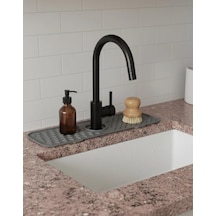 Silikon Lavabo Matı, Mutfak Ve Banyo Evye Çevresi Organizeri, Gri -