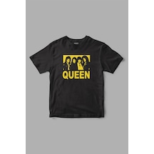 Queen Müzik Grubu Baskılı Tişört Siyah