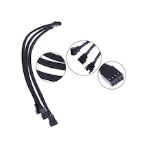 5353 3'lü Fan Çoklayıcı 3 Port Y Pwm 4 Pin Splitter Çoklayıcı Switch Örgülü Kablosu 5353-3'lü