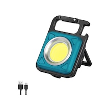 Cbtx H10 Cob Küçük El Feneri 4 Modlu Şarj Edilebilir Anahtarlık Cep Işığı, Katlanır Braketli Şişe Açacağı Ve Mıknatıs Tabanı Mavi