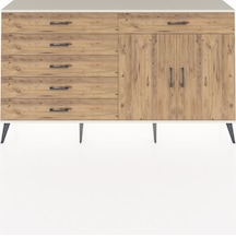 Arges Konsol Tek Raflı 6 Çekmeceli 2 Kapaklı 176x30x99 Aytaşı-çam Aytaşı-çam