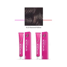 Hubrendy Tedarik 2 Li Set Premium 4.35 Karamel Kahve - Kalıcı Krem Saç Boyası 2 X 50 G Tüp