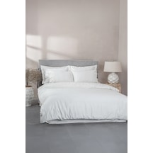 Ecocotton Yade Krem %100 Organik Pamuk Saten Çift Kişilik Nevresim Takımı Krem