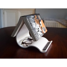 Bezos 3d Baskı Kavisli Kitap Ve Kindle Standı Okuma İstasyonu Dalgalı Kitap Tutucu Okuma Standı Beyaz Hb006