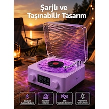 360 Sesli Kablosuz Hoparlör - Retro Tasarım Ve Projektör Işığı