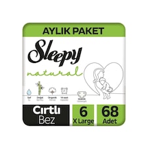 Sleepy Natural Aylık Paket Bebek Bezi 6 Numara Xlarge 68 Adet