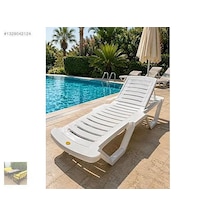 Şezlong A Kalite Otel Beach Site Villa Şezlong Beyaz - Sarı - Vizon