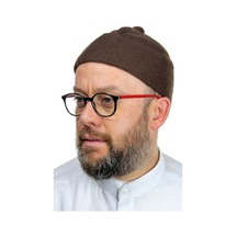 Erkek Keçe Yün Takke - Koyu Kahverengi
