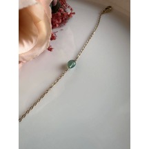 Akik Doğal Taşlı Gold Çelik Bileklik Sevgili Takı Koleksiyonu Çok Renkli