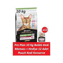 Pro Plan 10 Kg Kısır Morina Kedi Maması + Hediye 12 Adet Pro Plan Pouch Okyanus Balıklı Yetişkin Kedi Konserve