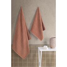 Royality 50x90-70x140 Cm 2&apos Li Banyo Havlu Seti,%100 Pamuklu Havlu Takımı Kiremit 4 Renk