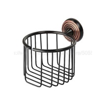 Yağ Ovuşturdu Bronz Havlu Sepeti Tuvalet Avrupa Yuvarlak Rulo Tuvalet Kağıdı Tutucu Doku Tuvalet Aksesuarları Kağıt Tutucular 22 x 13.6 x 11.2 CM