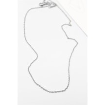 Çelik Zincir Kolye - 45 Cm - Gümüş Çok Renkli