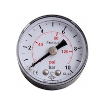 Moneks Manometre Ø63 - 0-10 Bar - Metal Gövdeli - Arkadan Çıkışlı 1/4''
