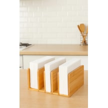 Bambu 5 Bölmeli Peçetelik Dikey Havlu Peçete Saklama Kutusu Naturel Bambu 5 Bölmeli Peçetelik Dikey Havlu Peçete Saklama Kutusu Naturel