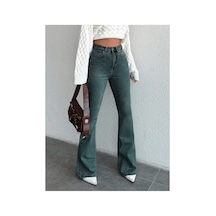 Kene Jeans Yeşil Tintli İspsnyol Paça Kot Pantolon Yeşil Tintli