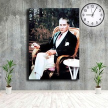 Oyma Koltukta Oturan Mustafa Kemal Atatürk Kanvas Tablo