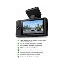 X12 3 Kanallı Wifi Araç İçi Kamera 1080p Fhd Gece Görüşlü G-sensörlü Dashcam