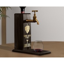 Bk Gift Aynalı Altın Kabartma Musluklu Doğal Siyah Ebony Ahşap Şarap Standı, Home Bar, İçecek Dispenseri, Ahşap İçecek Çeşmesi-17