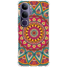 Vivo V40 Lite Uyumlu Mandala Baskılı Silikon Kılıf Renkli