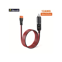 Xuweiwei 1.8m/6ft 12awg Sigara Çakmağı Erkek Xt60ı Dişi Bağlantı Kablosu Mat Kaplama Batarya Şarj Cihazı Uyumlu