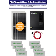 32 Kw 32000 Watt Güneş Enerjisi Hazır Solar Paket Sistem Half Cut Güneş Panelli