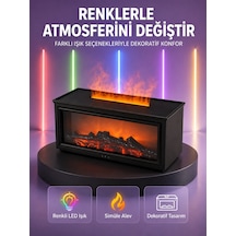Şömine Görünümlü Hava Nemlendirici Renkli Led Işıklı Aroma Difüzörü