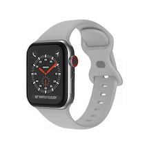 Wozlo iOS Uyumlu Watch 1, 2, 3, 4, 5, 6, 7, 8, Se Silikon Kordon Kayış - S-m Beden 38/40/41mm - Gri