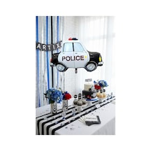 Polis Arabası Folyo Balon 76x59 Cm Polis Temalı Çocuk Doğum Günü Parti Süsü Çok Renkli