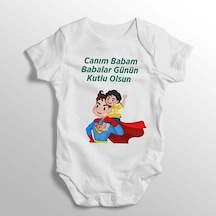 İmaj Tuğbababy Canım Babam Babalar Günün Kutlu Olsun Yazılı Baskılı Bebek Zıbını (520689007) Beyaz