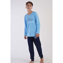 Vienetta Erkek Çocuk Uzun Kol Mavi Pijama Takımı 3c0t6n0o23 001