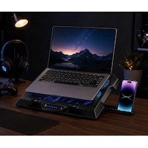 TechTic Z33 Laptop Soğutucu Standı 8 Fanlı Turbo 3000RPM Sessiz RGB Soğutucu 17İnç Ayarlanabilir