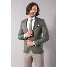 Wessi Tek Düğme Yarım Astar Sivri Yaka Yeşil Ceket- Yeşil Wessi Tek Düğme Yarım Astar Sivri Yaka Yeşil Ceket- Yeşil