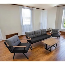 Pilocca Bahçe Ve Balkon Mobilyası Antrasit Gri 3+1+1 Sehpalı Anrasit - Gri