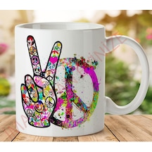 1-034 Barış Peace Kupa Bardak Çok Renkli