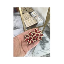Bordo Çiçek Model Küpe