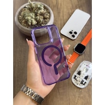 Apple iPhone 15 Pro Magsafe Uyumlu Silikon Kılıf Soocase661 Mor
