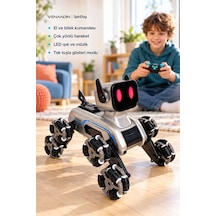 2950-1 Spindog Çift Kumandalı Işıklı Müzikli Robot Köpek, Şarjlı, 2,4 Ghz, 8 Tekerlekli, 6+ Yaş