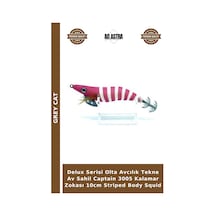 Delux Serisi Olta Avcılık Tekne Av Sahil Captain 3005 Kalamar Zokası 10cm Striped Body Squid