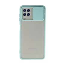 Samsung Galaxy Uyumlu A22 Kılıf Palm Buzlu Kamera Sürgülü Silikon - Turkuaz Bzsxx00 1