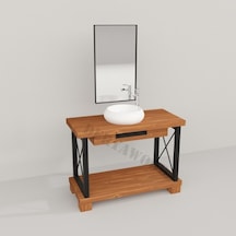 Deryawood  Vento Banyo Dolabı 40*100*76 Açık Ceviz Çok Renkli